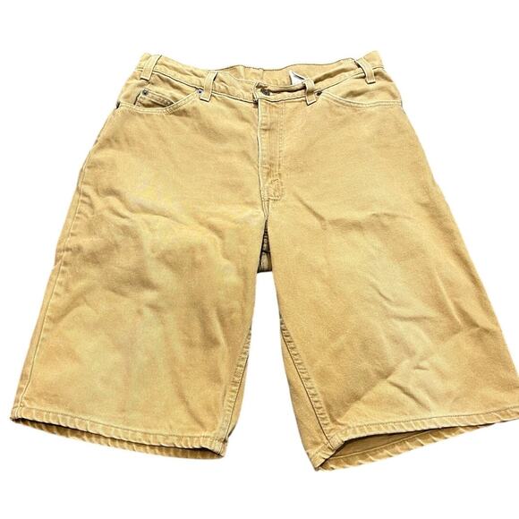Vintage Levi's 560‎ Shorts Mens 33 Tan Denim Relaxed Loose Fit Made USA 1993 - Picture 1 of 8
